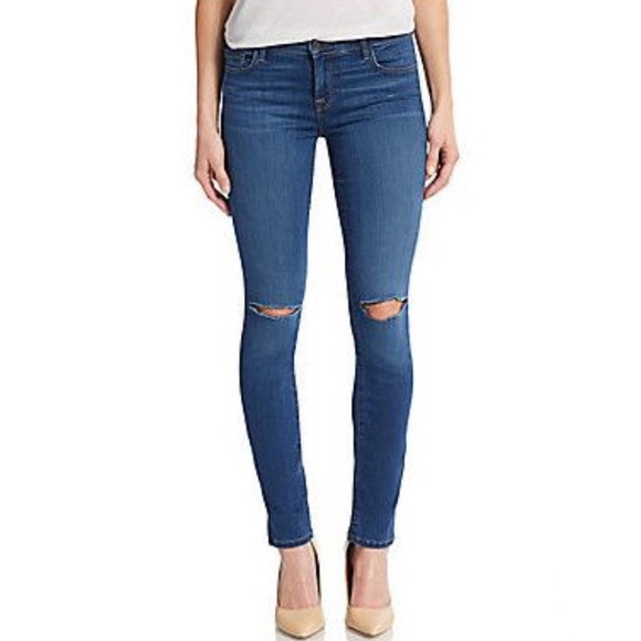 J Brand Daphne Skinny Leg Distressed Jeans - Picture 1 of 9